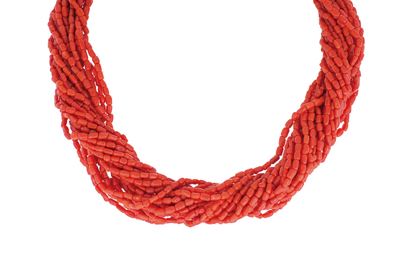 A coral necklace