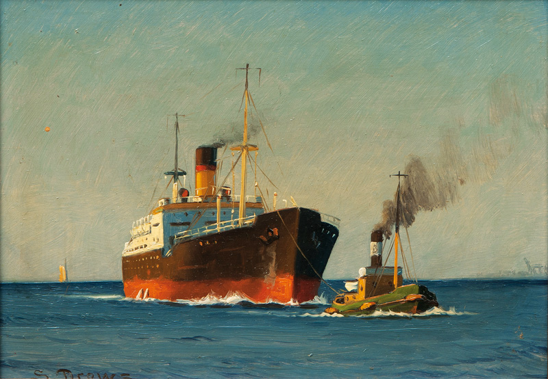 Steamship and Tugboat