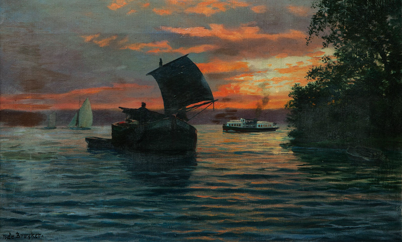 Boote im Abendlicht