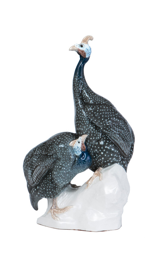 A rare Art Nouveau animal group 'Guinea fowls'