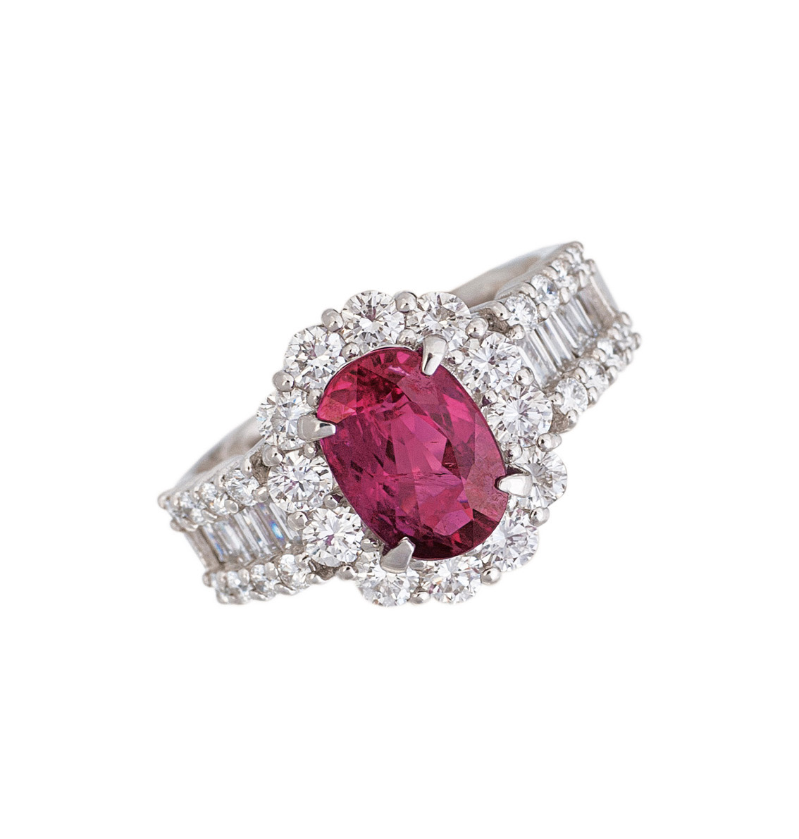 A ruby diamond ring