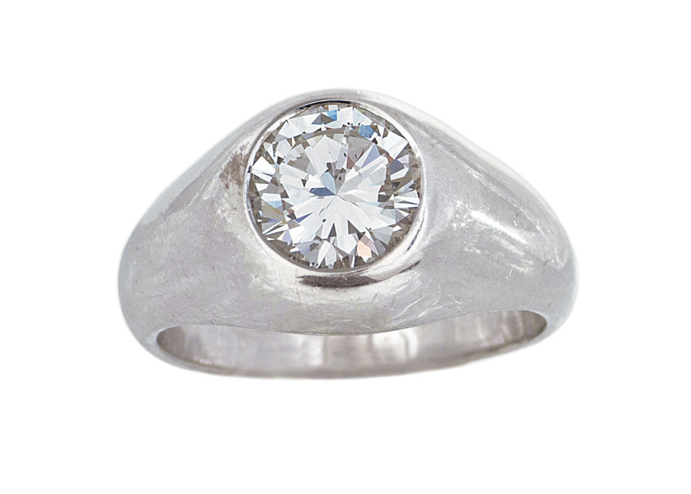 A solitaire diamond ring