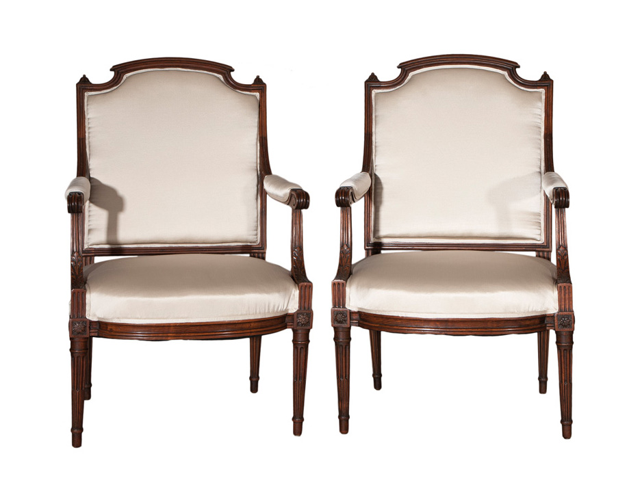 A pair of armchairs of Louis Seize style