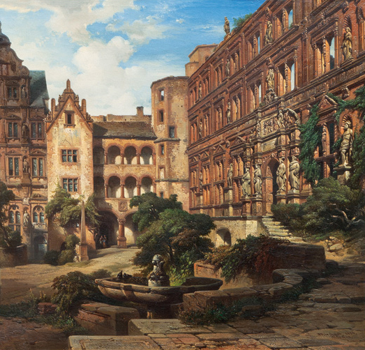 Albert Emil Kirchner - Das Heidelberger Schloß, der Ottheinrichsbau Das Heidelberger Schloß, der Ottheinrichsbau