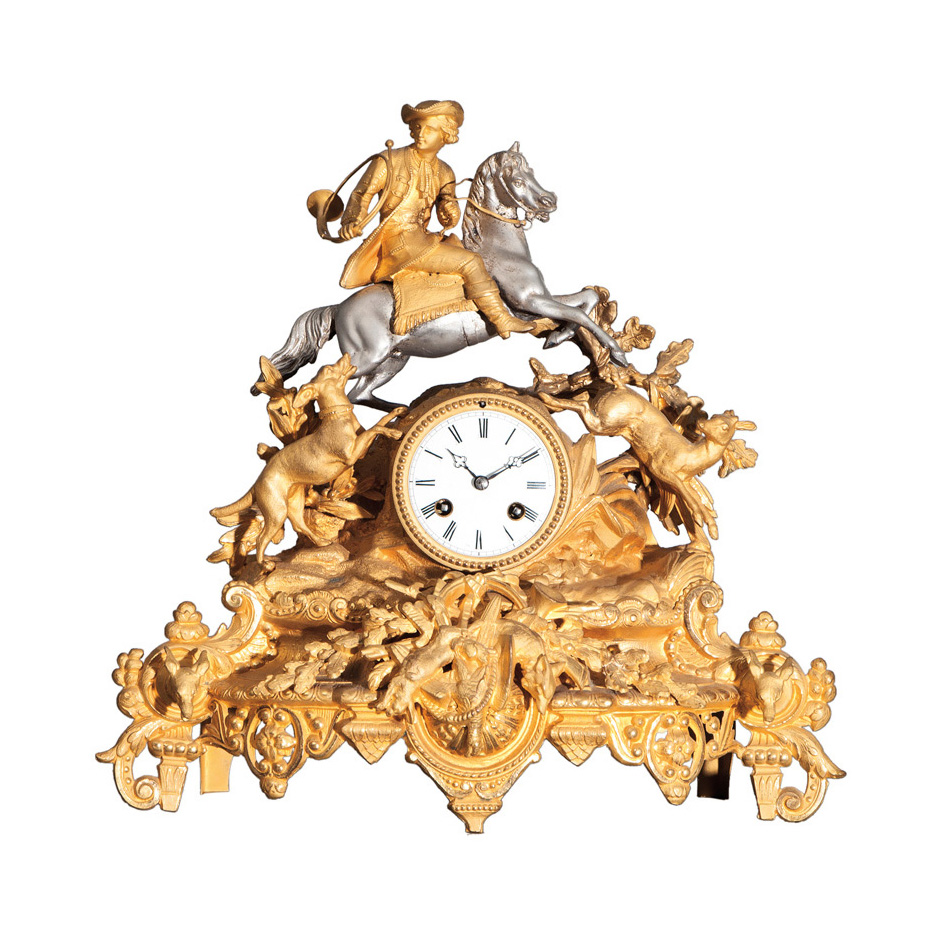 A Louis-Philippe pendulum 'Hunting scenes'