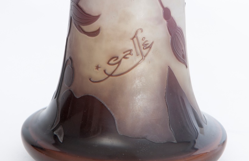 An Art Nouveau glass vase with fuchsias - image 2