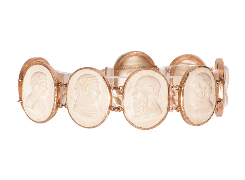 An antique cameo bracelet