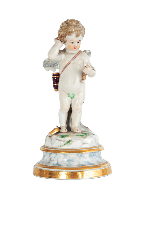 A figure 'Cupid with a basket, scratching his ear with a disappointed face'