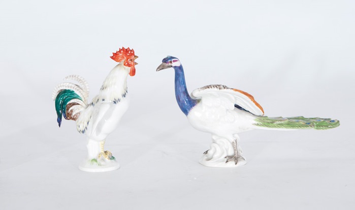 Two animal figure 'Cockerel and Pheasant'