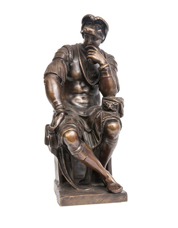 A bronze figure 'Lorenzo de Medici - duca di Urbino'