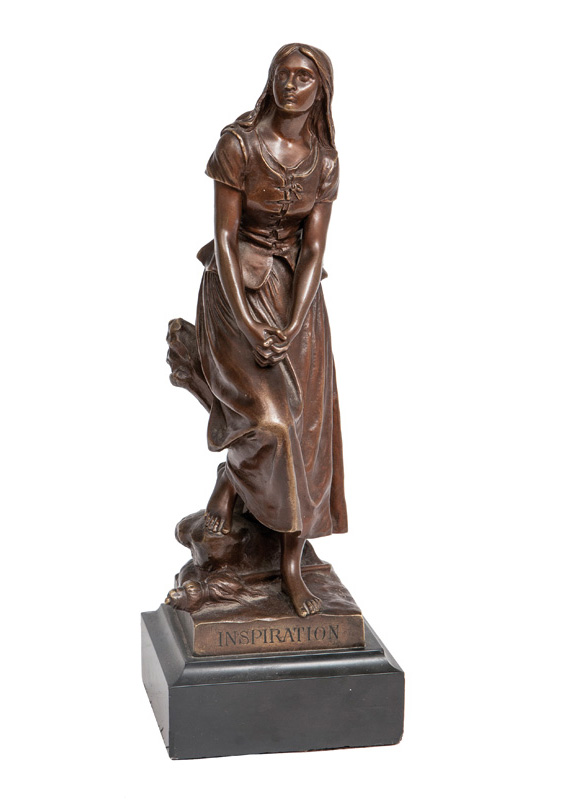 A bronze figure 'Feminine allegory - inspiration"