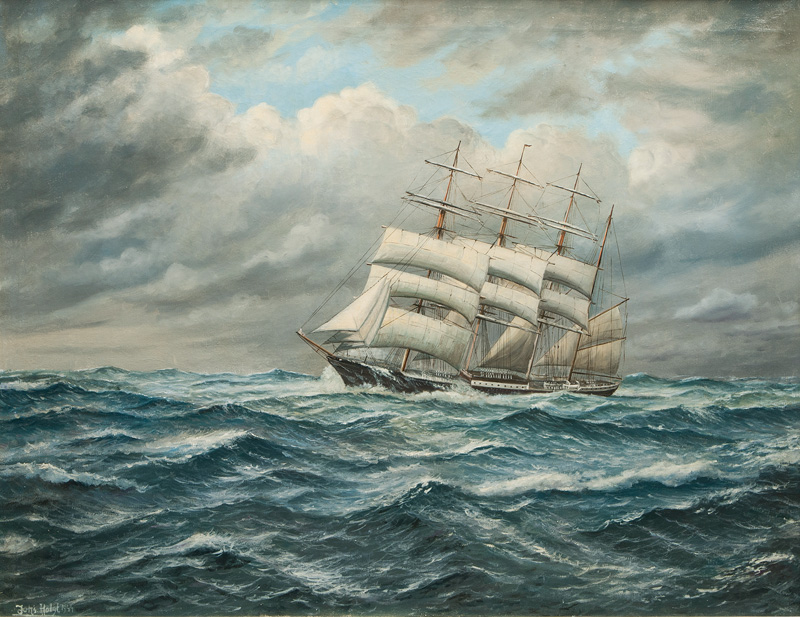 Tall Ship in Choppy Sea