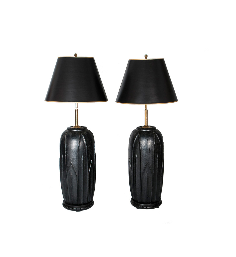 A pair elegant floor lamps