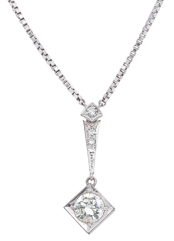 A single stone diamond pendant with necklace - image 2