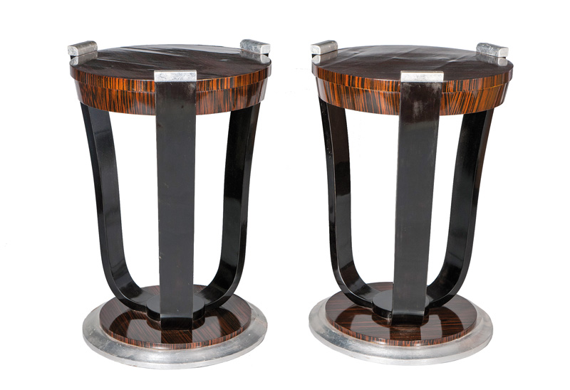 A pair of occasional tables of Art Deco style