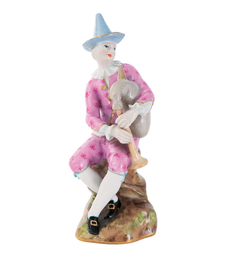 A figure 'Harlequin with bagpipe'
