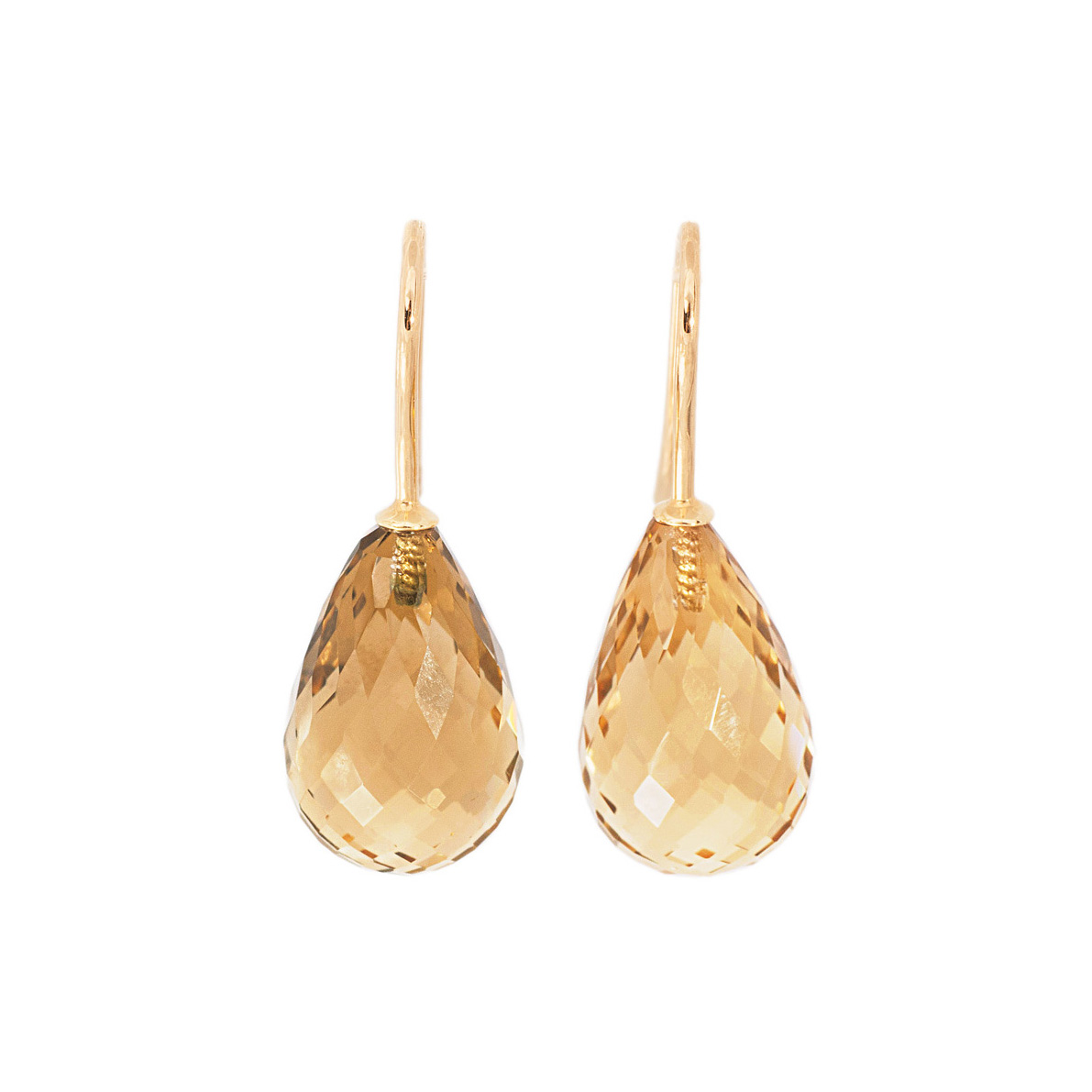 A pair of citrine earpendants