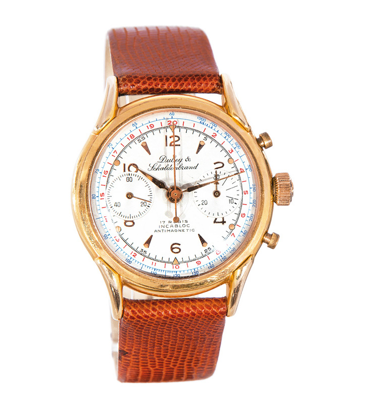 Dubey & Schaldenbrand, gegr. 1946 in La Chaux-de Fonds - A gentlemens' wrist watch 'Rattrapante' A gentlemens' wrist watch 'Rattrapante'