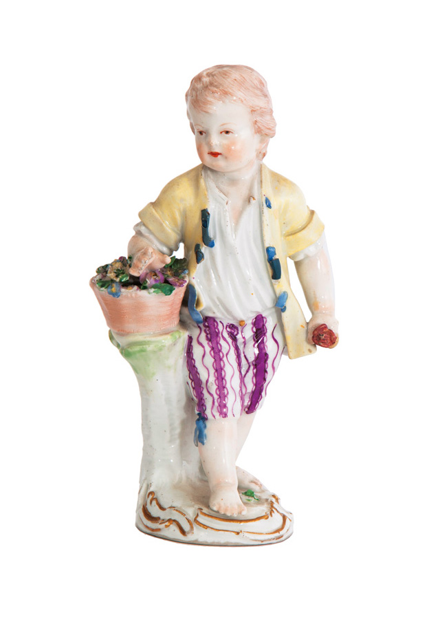 Figur 'Gärtnerkind mit Rosenkorb'