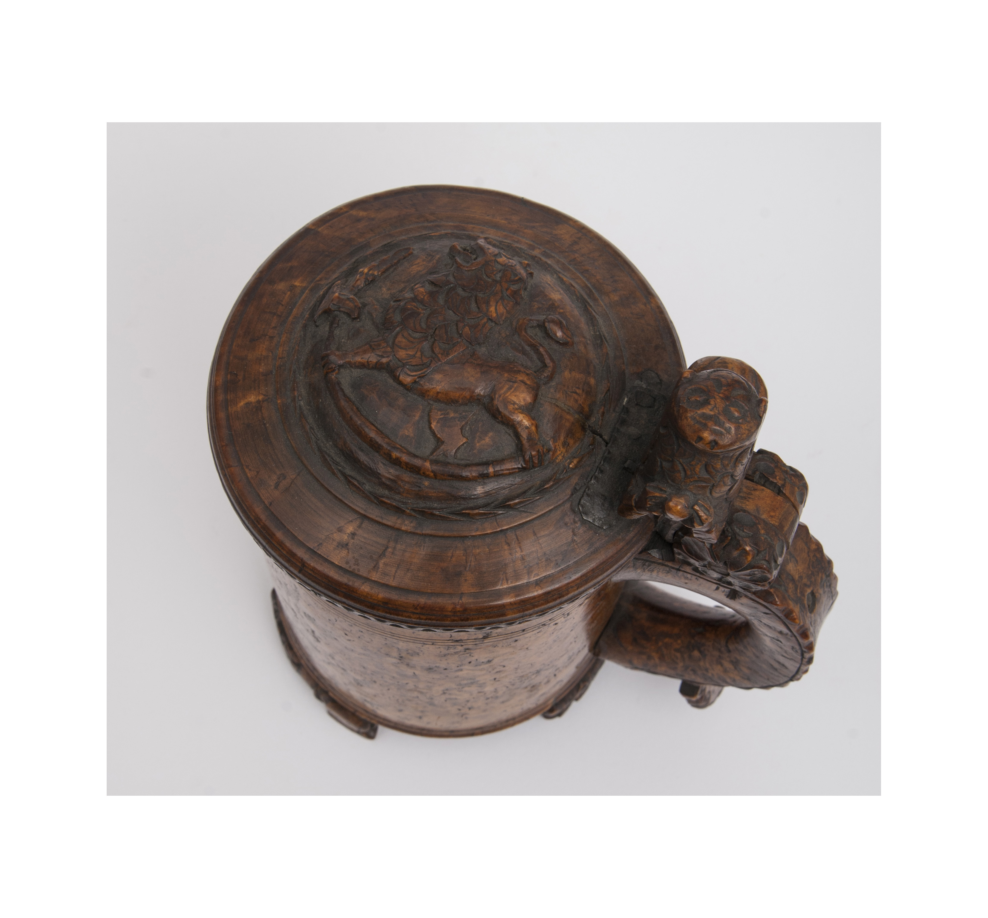 A Norwegian wooden lidded tankard - image 2