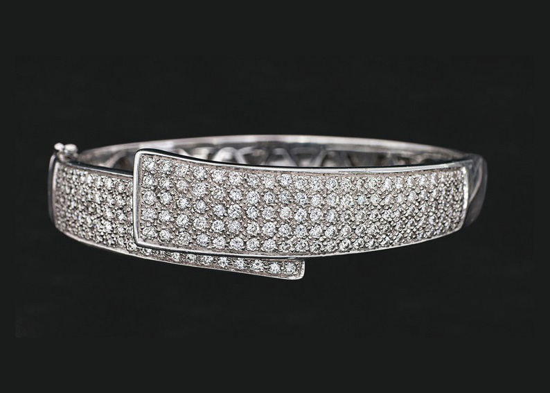A modern diamond bangle bracelet