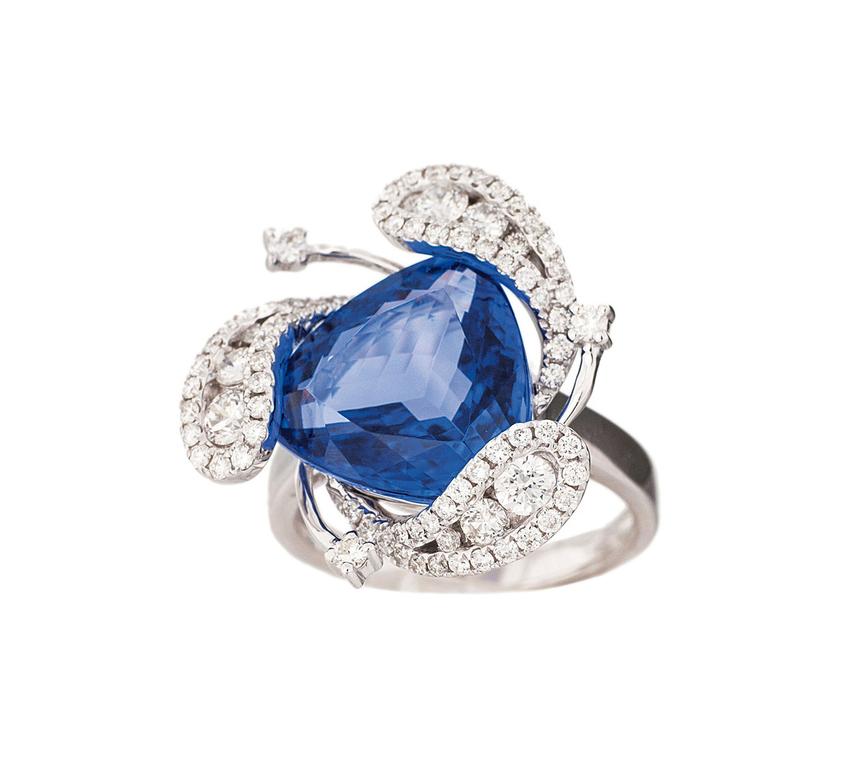 Feiner Tansanit-Brillant-Ring