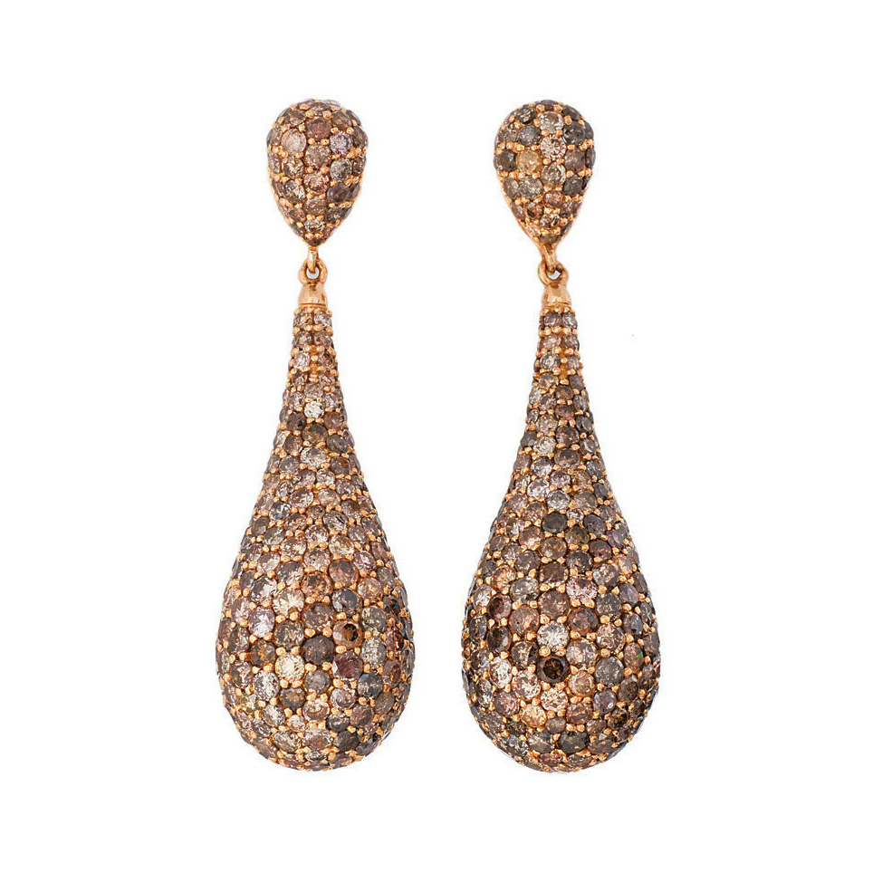 A pair of diamond earpendants