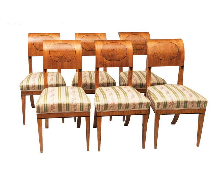 A set of 6 Biedermeier chairs