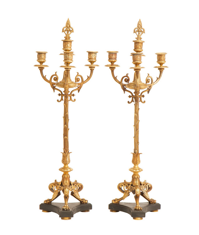 A pair of Napoleon III candelabras