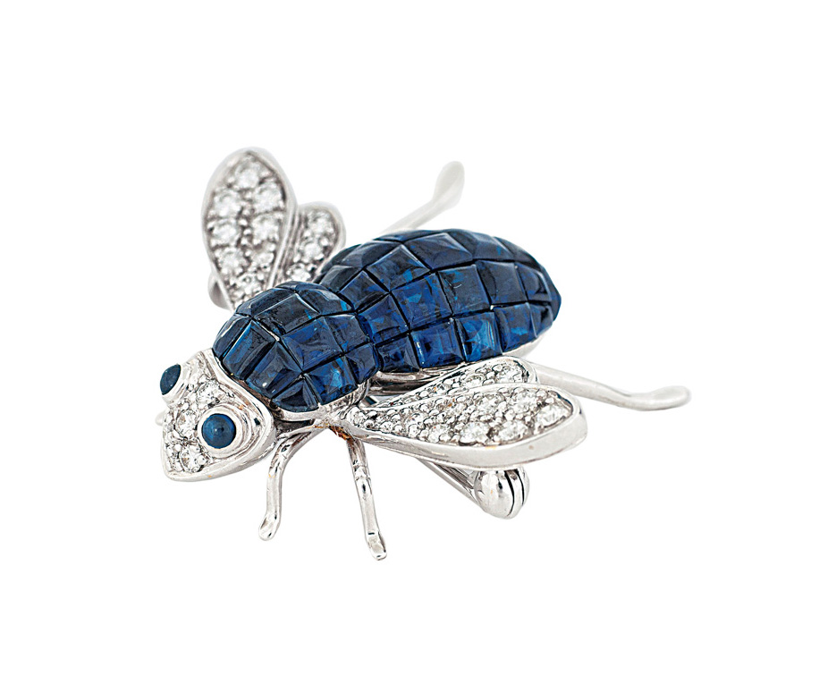 A sapphire diamond brooch 'Bee'