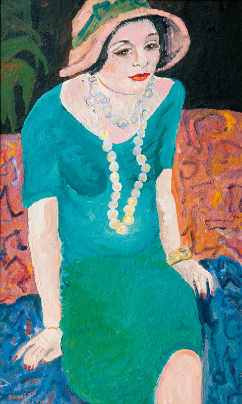 Lady in a green Dress