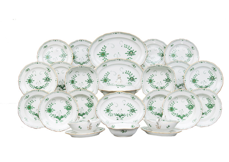 A dinner service 'Indian Green'