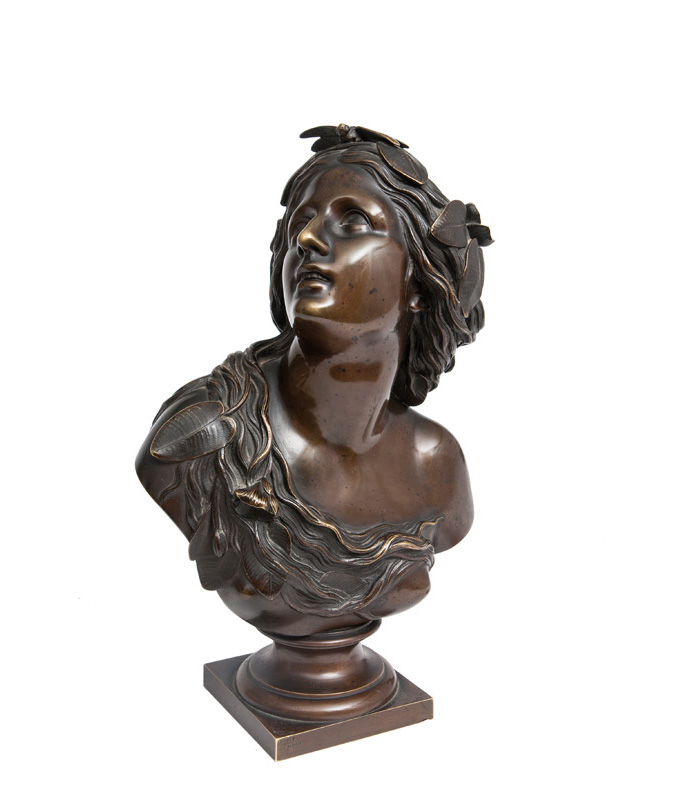 A bronze bust 'Water nymph'
