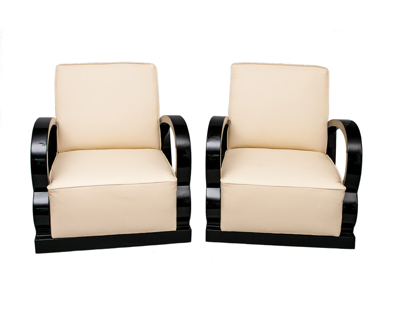 A pair of Art Deco armchairs