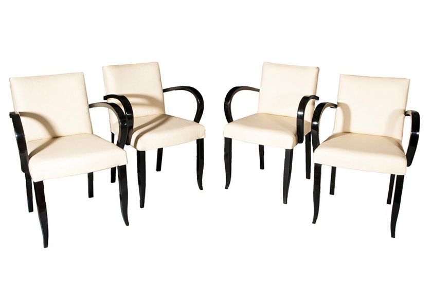 A set of 4 Art Deco chairs