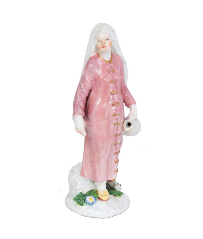 A rare figurine 'Oriental woman with jar'