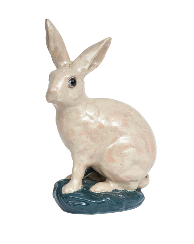 A rare faience rabbit