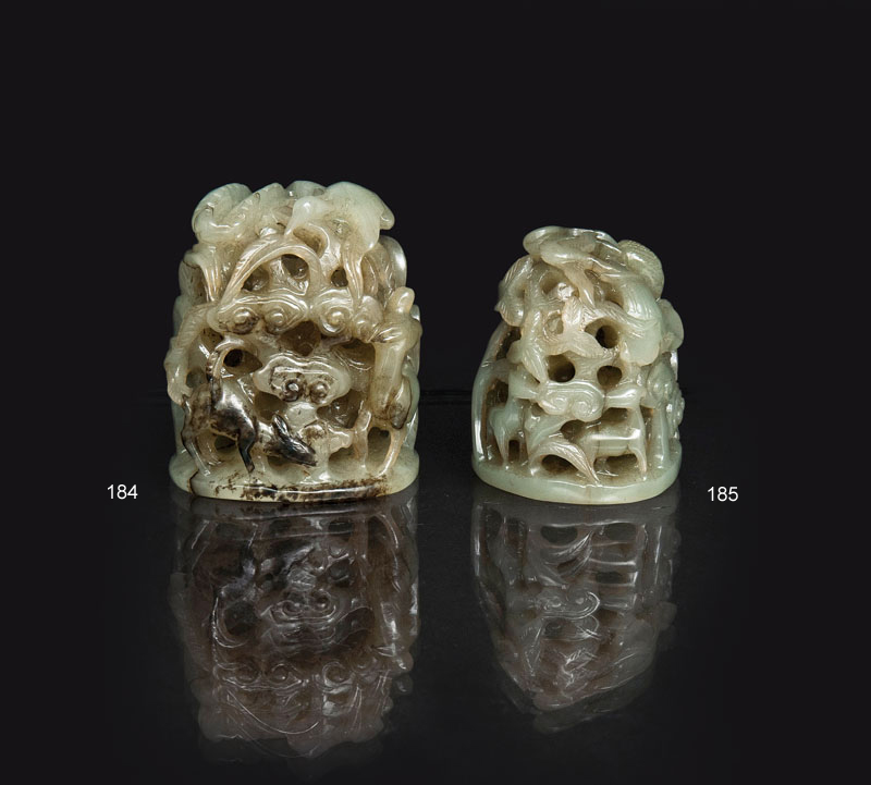 A rare jade headdress ornament A rare jade headdress ornament