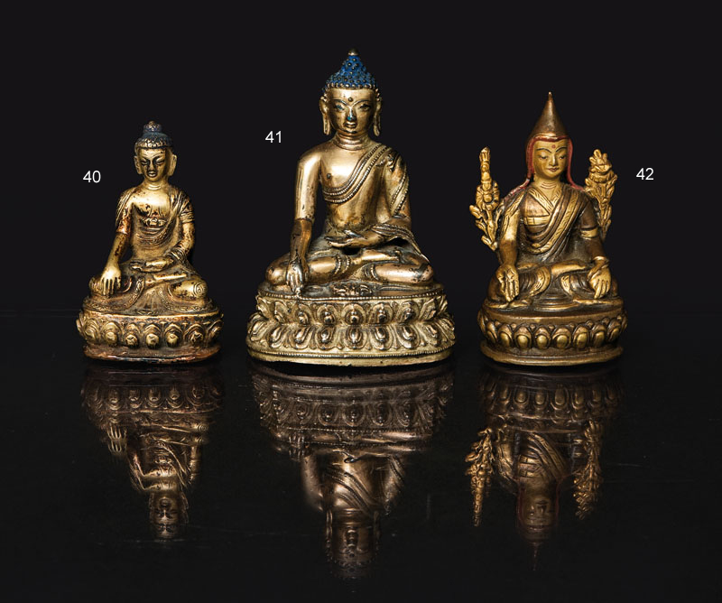 A bronze miniature 'Lama Tsongkhapa'