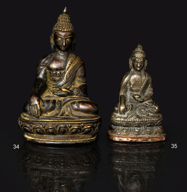 Kleine Bronze-Miniatur 'Buddha Shakyamuni'