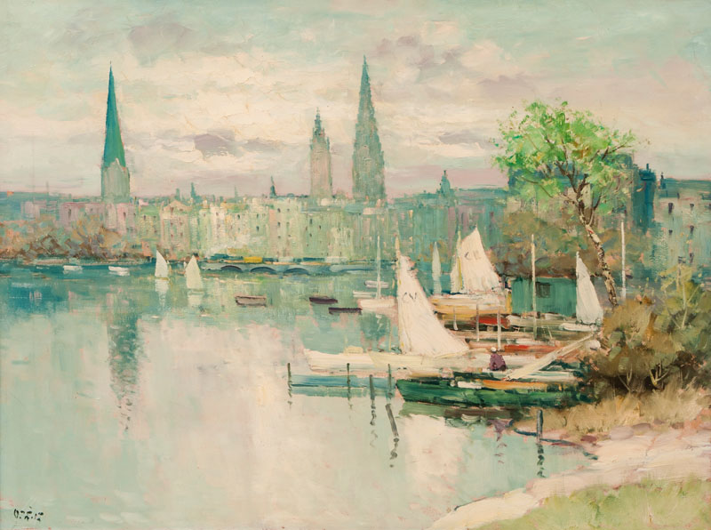 Boote auf der Außenalster