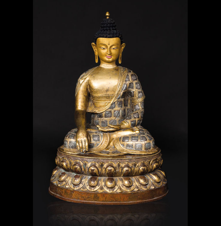 Imposante Bronze-Figur 'Buddha Shakyamuni'