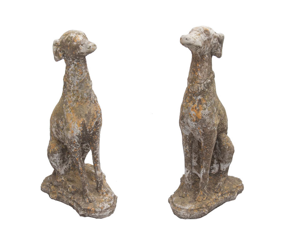 A pair of garten decorations 'Elegant greyhounds'