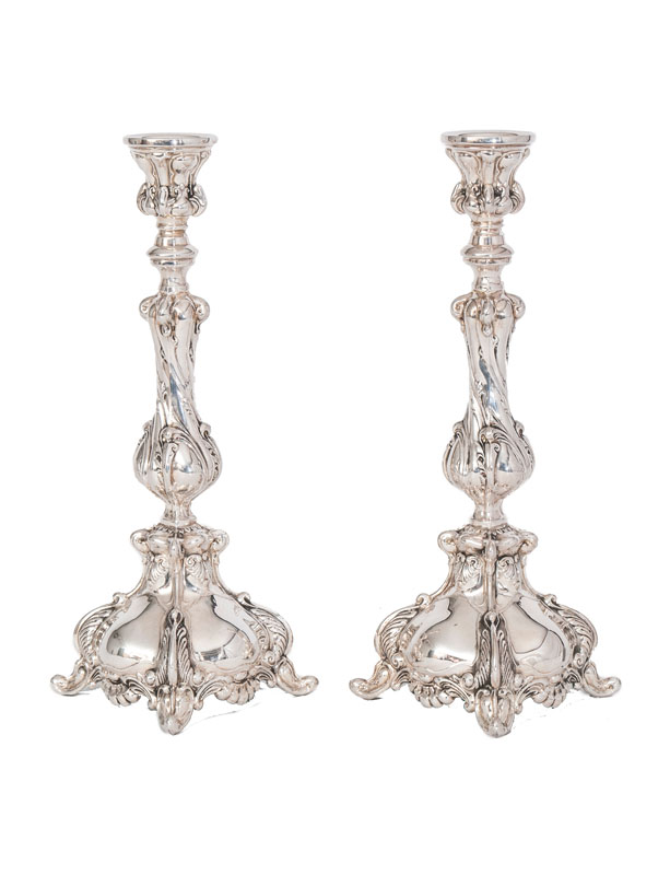 A pair of candlesticks of Baroque Style