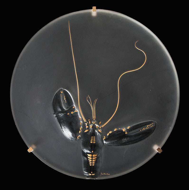 A glass relief 'Lobster'