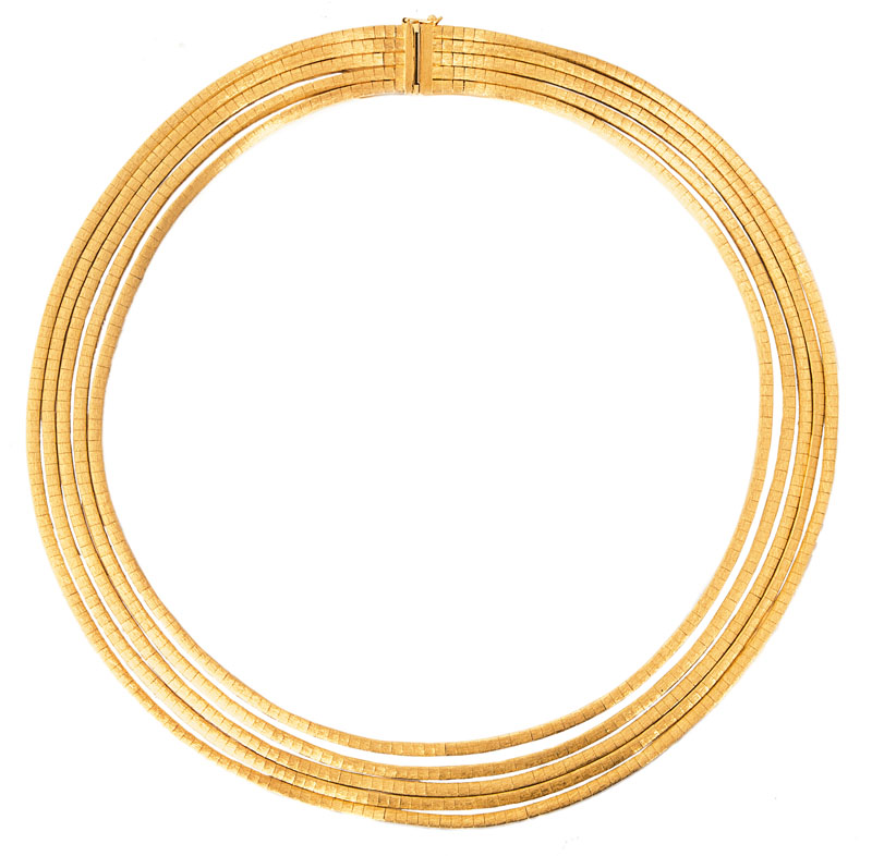 A golden necklace with matching bracelet - image 2