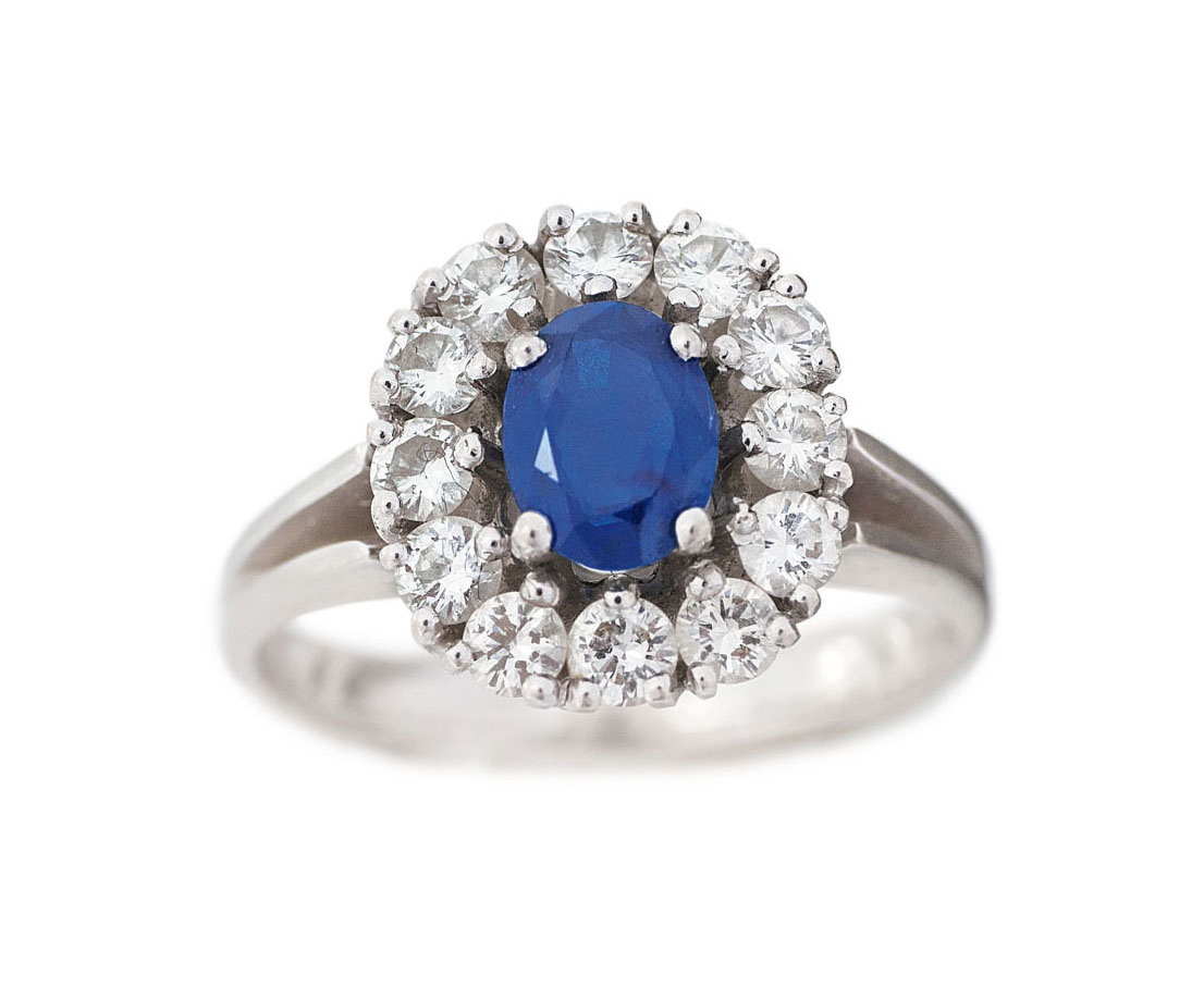 A sapphire diamond ring