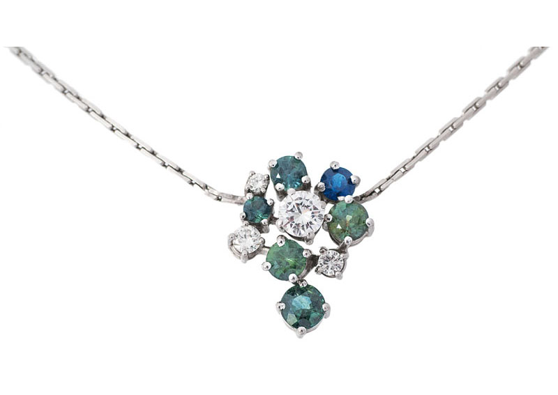 A sapphire diamond necklace