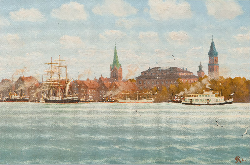 Panorama des Kieler Hafens