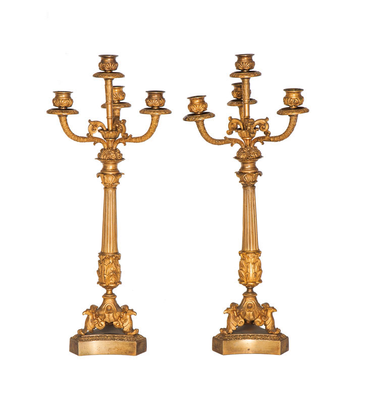 A pair of girandoles of Charles X. style
